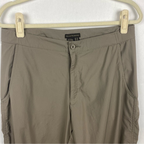 Royal Robbins Womens Nylon Hiking Outdoor Pants Green Size 12 Zip Pockets - Picture 3 of 6